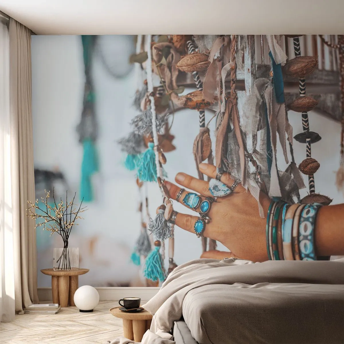 Fototapeta na míru Samolepicí Deluxe Sticker - Místní poklady - ženská ruka, Šperky, Boho