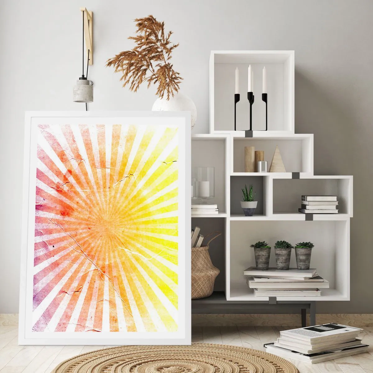 Plakát v bílém rámu - Východy a západy - 70x100 cm