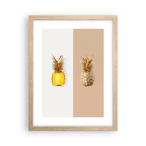 Plakát v rámu světlý dub - Ananas pro nás - 30x40 cm