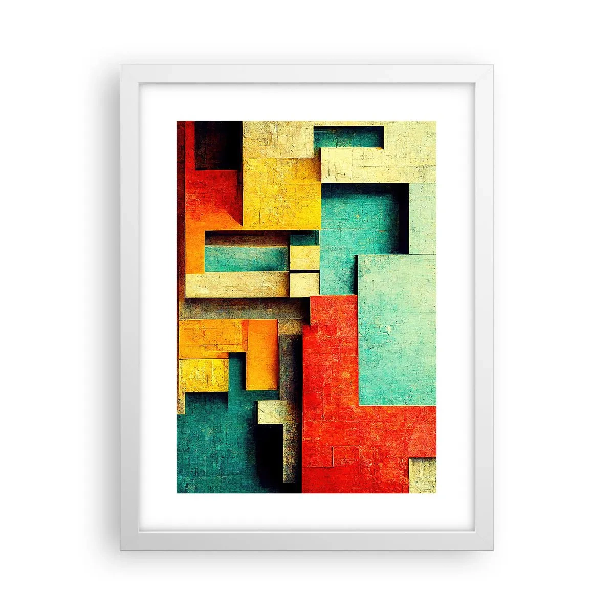 Plakát v bílém rámu - Festival pravých úhlů - 30x40 cm