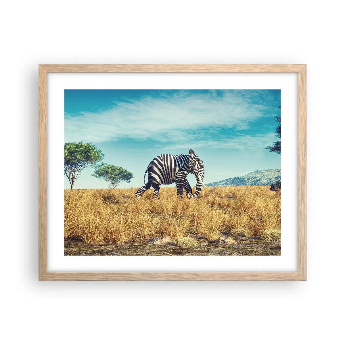 Plakát v rámu světlý dub - Šedá už není v módě - 50x40 cm