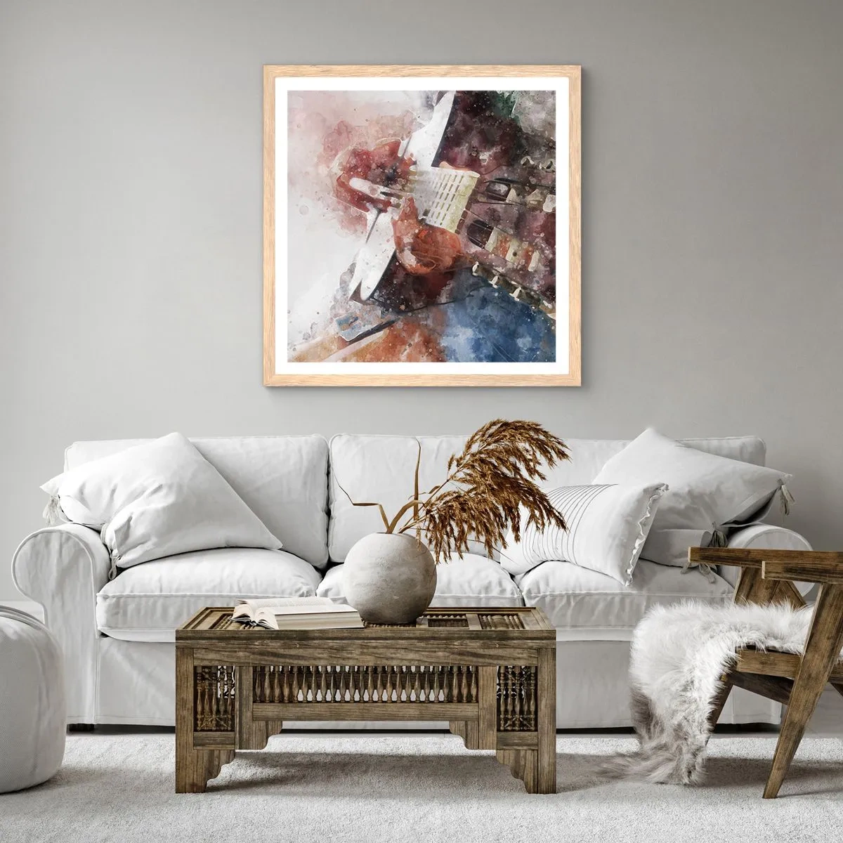 Plakát v rámu světlý dub - Co si o tom myslíš? - 60x60 cm