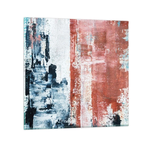 Obraz na skle - Abstraktní půl na půl - 40x40 cm