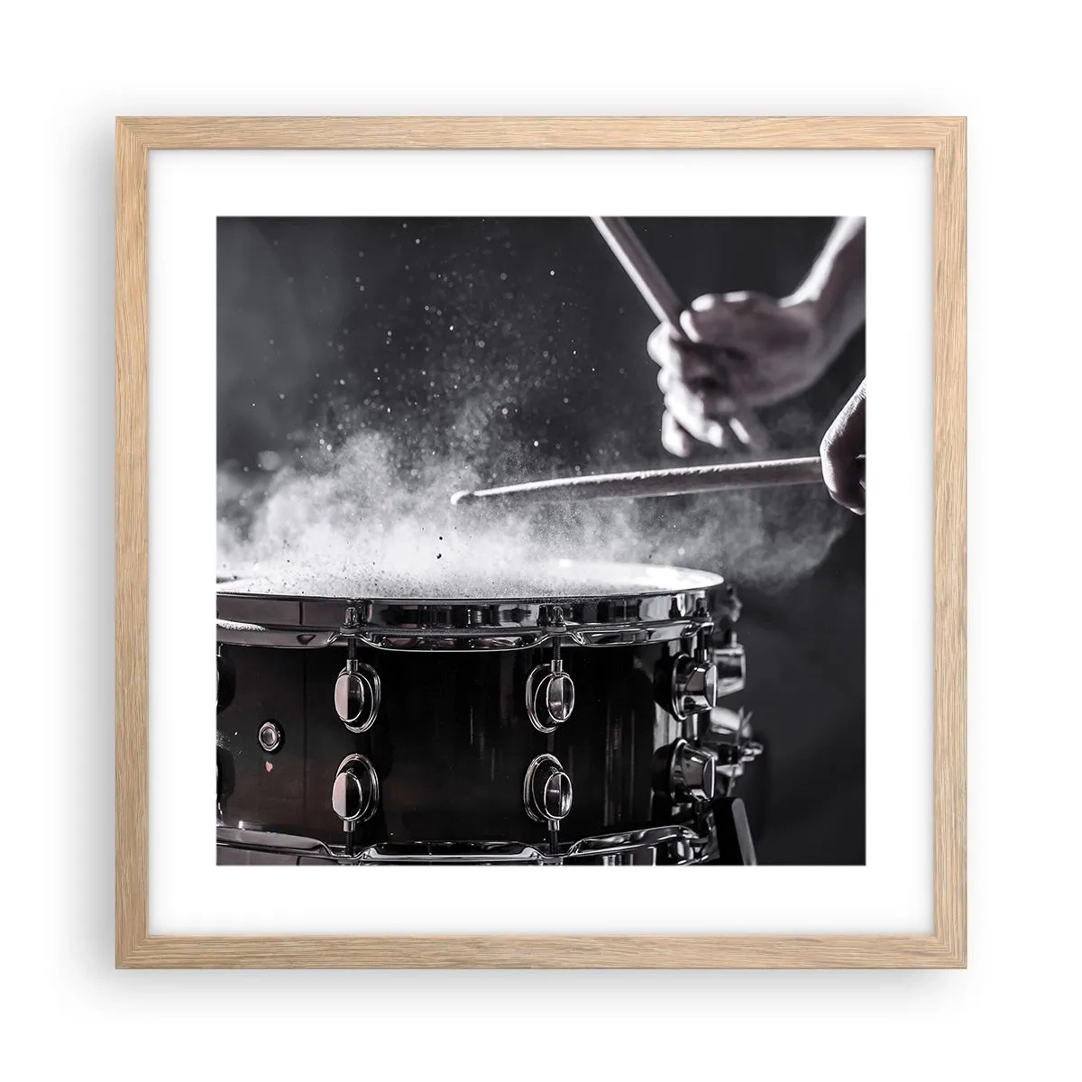 Plakát v rámu světlý dub - Puls hudby - 40x40 cm