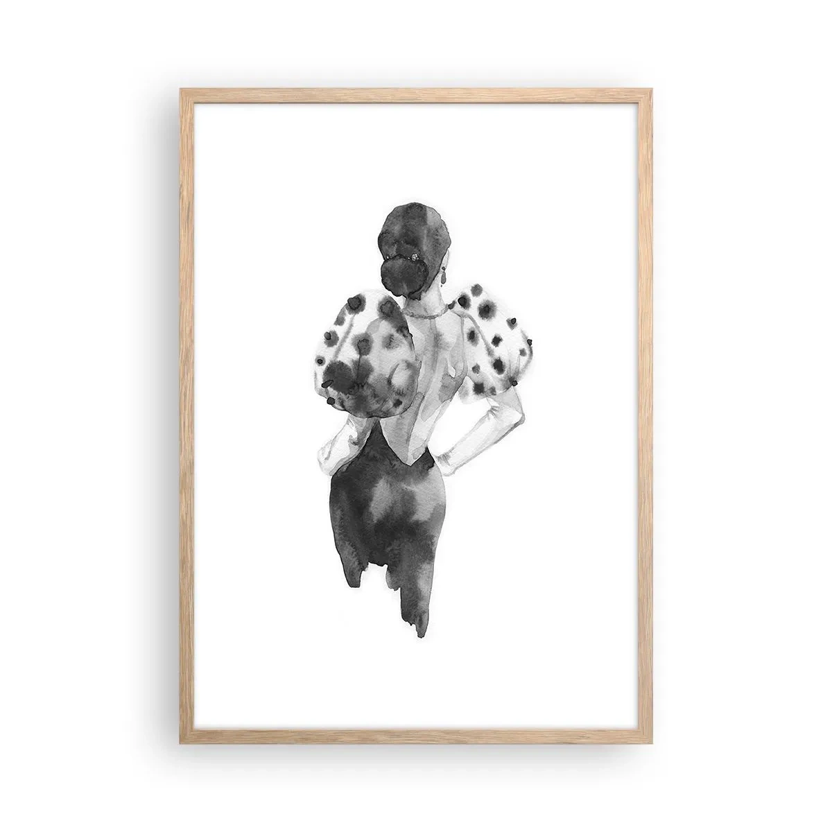 Plakát v rámu světlý dub - Prošla kolem - 50x70 cm