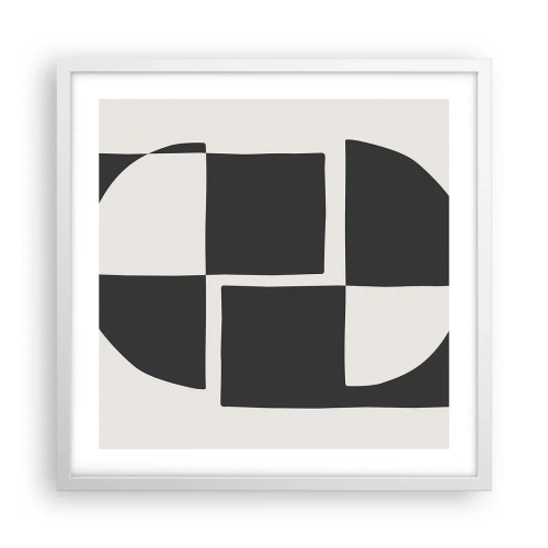 Plakát v bílém rámu - Antitéza – syntéza - 50x50 cm
