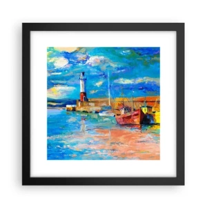 Plakát v černém rámu - Odpoledne v duhové zátoce - 30x30 cm