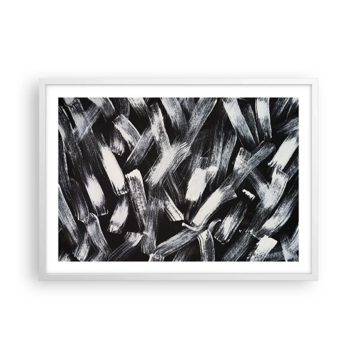 Plakát v bílém rámu - Abstrakce v industriálním duchu - 70x50 cm