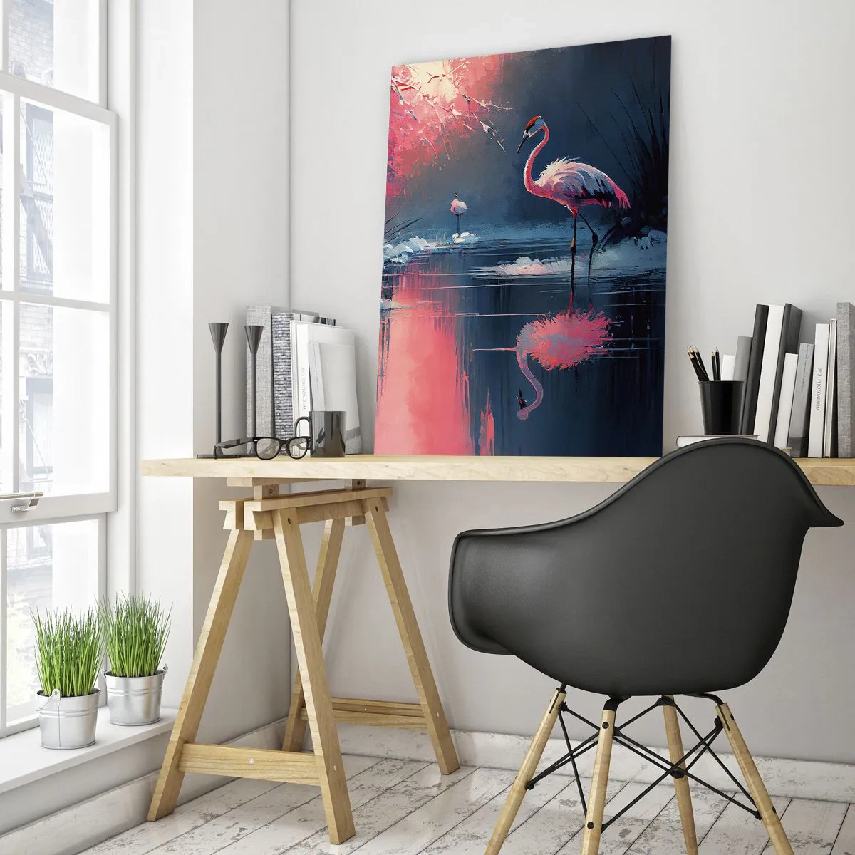 Obraz na skle - Ptačí útočiště - 50x70 cm