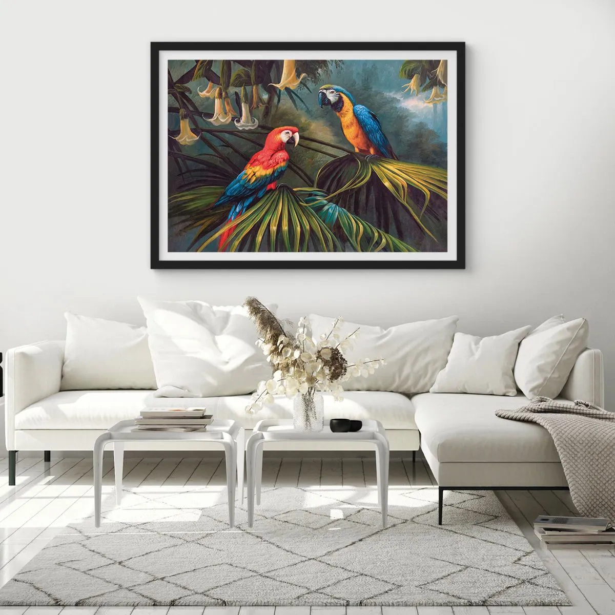 Plakát v černém rámu - Romantismus v tropech - 70x50 cm