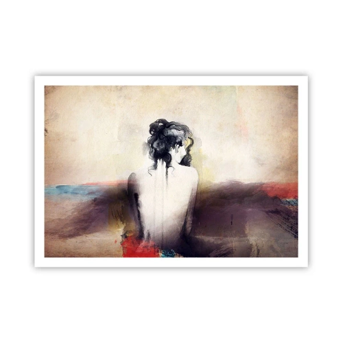 Plakát - Jemné linie, oválné tvary - 100x70 cm