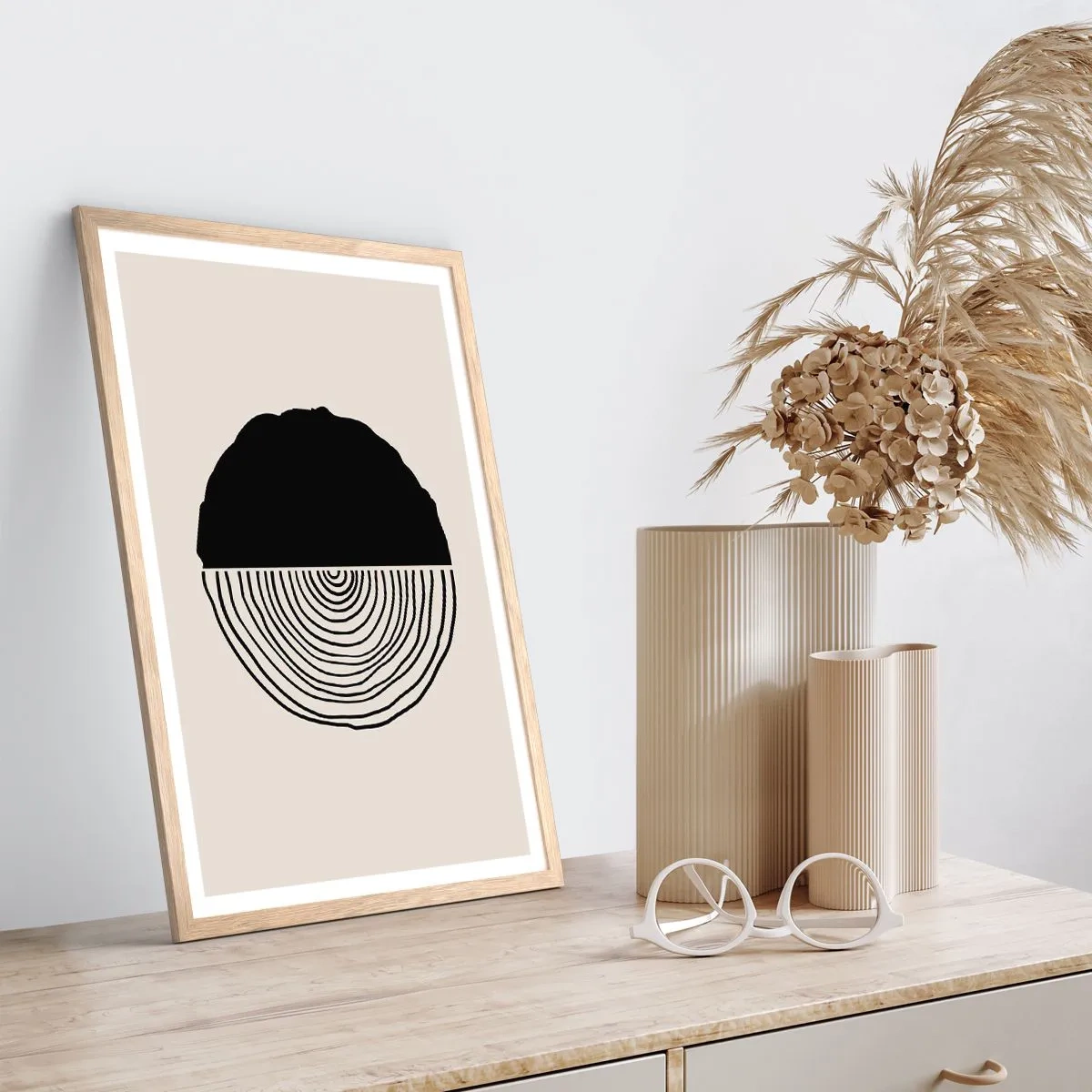 Plakát v rámu světlý dub - Půl na půl - 70x100 cm