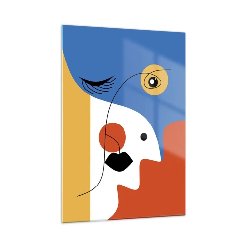 Obraz na skle - Portrét: dekonstrukce - 50x70 cm