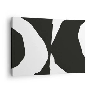 Obraz na plátně - Abstraktní kontrastní vzor v černé a bílé - 70x50cm - Positive-negative - Moderní nástěnná dekorace do obývacího pokoje a ložnice ARTTOR