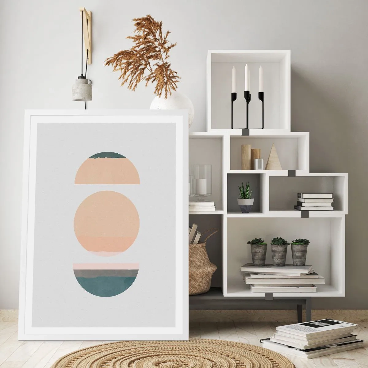 Plakát v bílém rámu - Kruh za kruhem - 61x91 cm