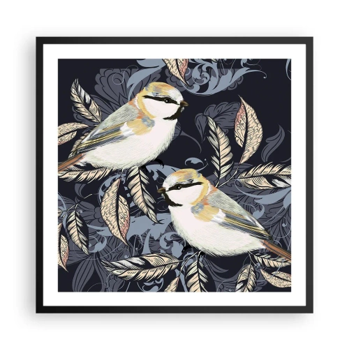 Plakát v černém rámu - Žlutomodrá píseň - 60x60 cm