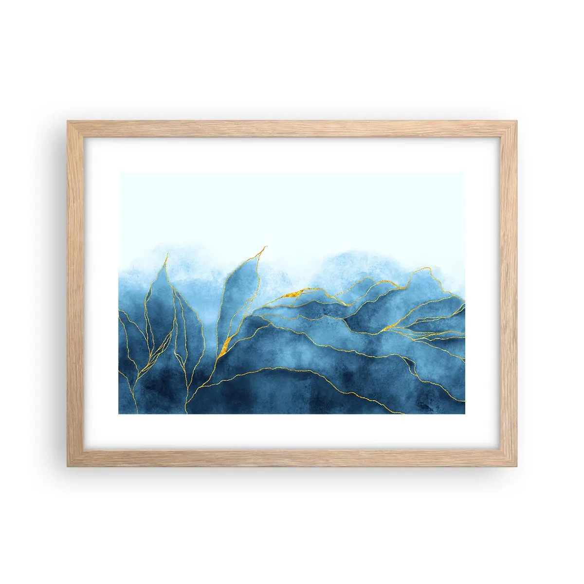 Plakát v rámu světlý dub - Blankyt ve zlatě - 40x30 cm