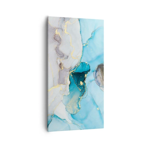 Obraz na plátně - Studie o setkání šedé a tyrkysové - 55x100 cm