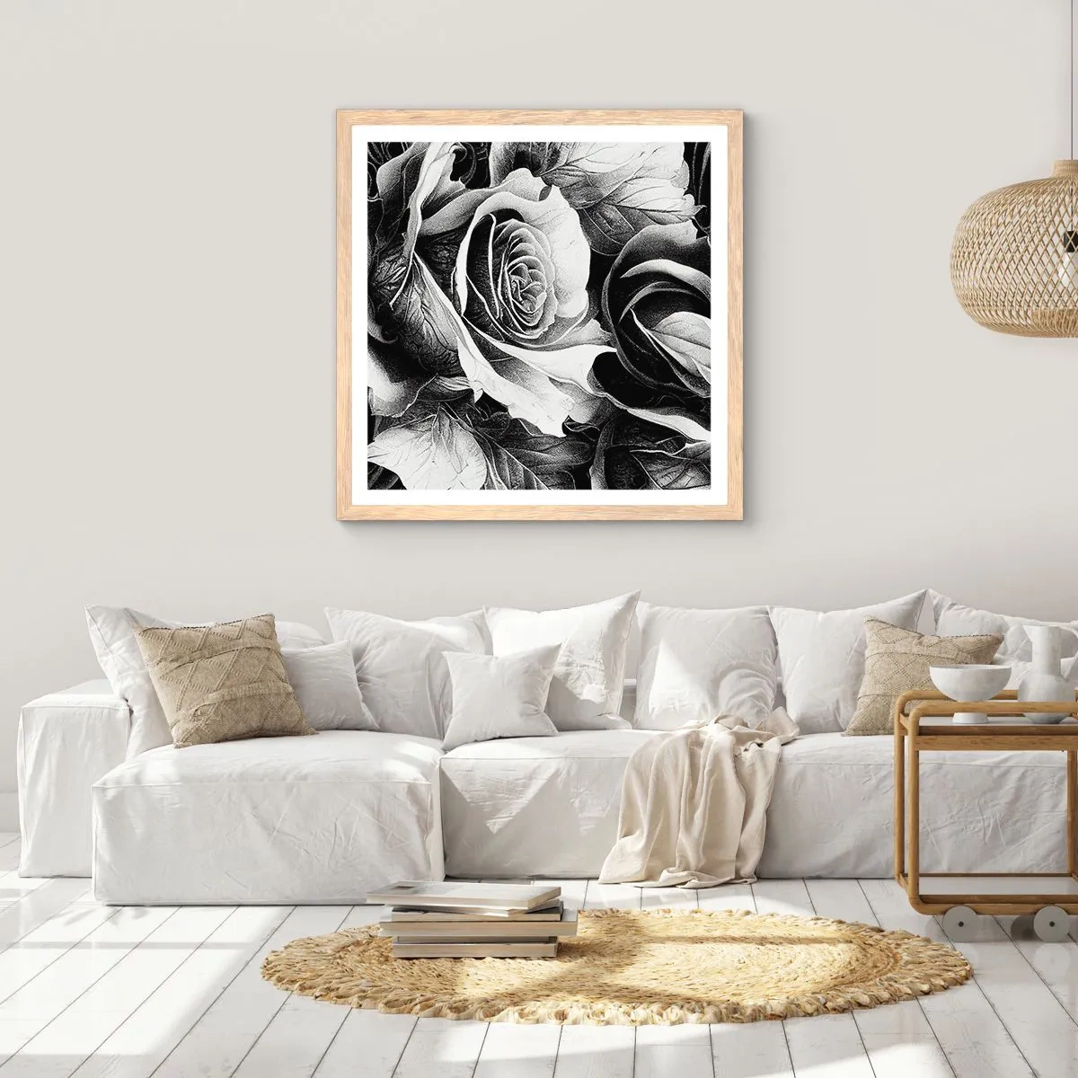 Plakát v rámu světlý dub - Vždy královnou - 50x50 cm