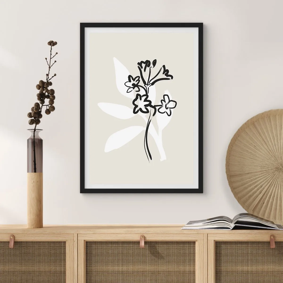 Plakát v černém rámu - Náčrtek pro herbář - 30x40 cm