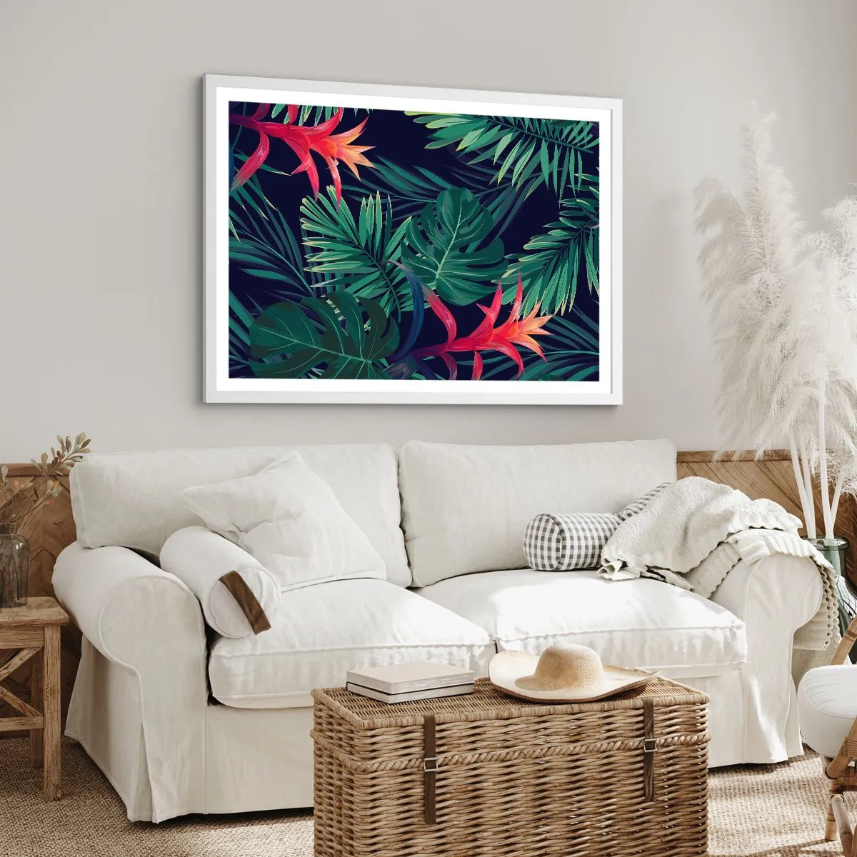 Plakát v bílém rámu - Vzplanout v zeleném - 91x61 cm