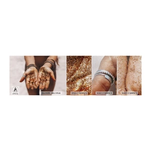 Vzor Fototapety Premium Canvas - Dárek pro tebe - ženské ruce, Boho, Zlato - 100x30 cm