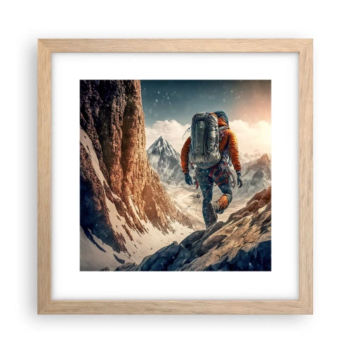 Plakát v rámu světlý dub - Osamělý bojovník - 30x30 cm
