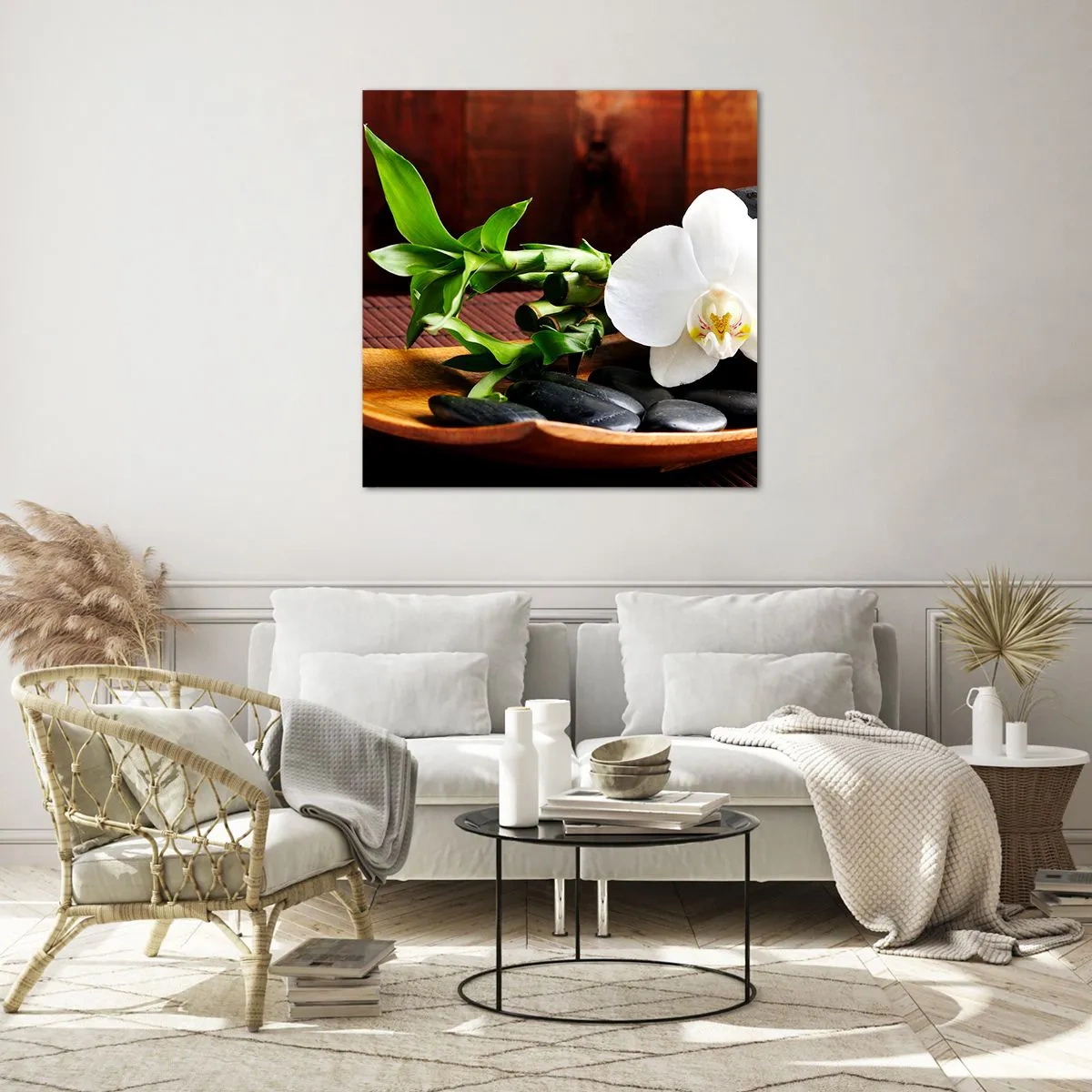 Obraz na skle - Oddejte se doteku přírody - 40x40 cm