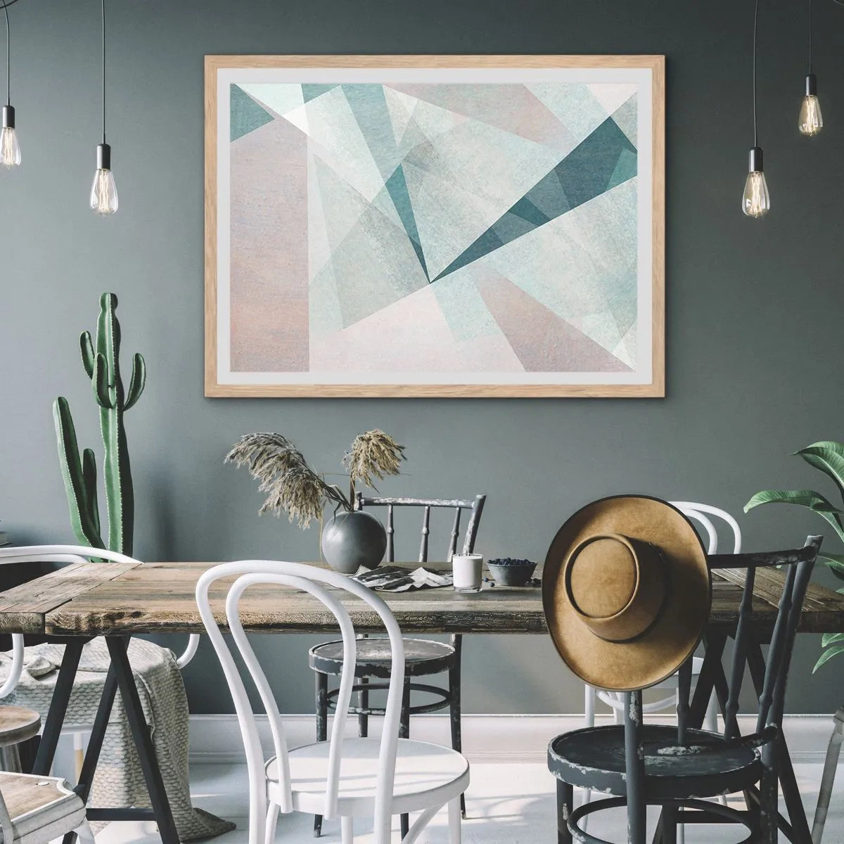 Plakát v rámu světlý dub - V klidu, ale dynamicky - 50x40 cm