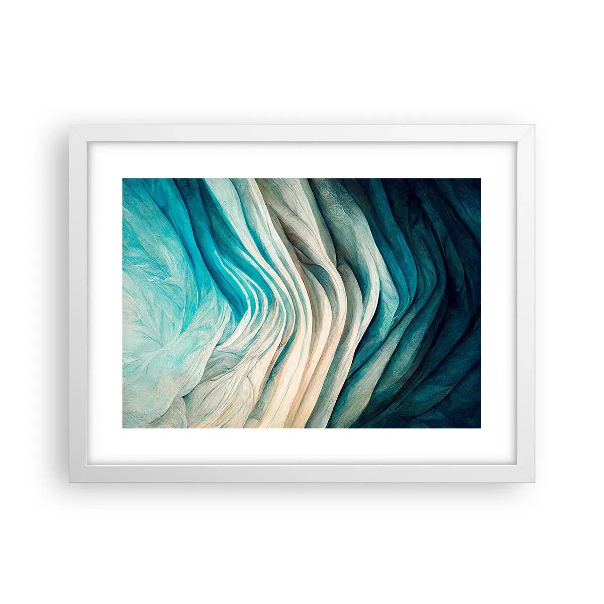 Plakát v bílém rámu - Modrá neukojitelnost - 40x30 cm