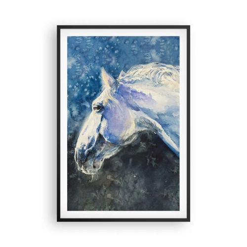 Plakát v černém rámu - Portrét v modré záři - 61x91 cm