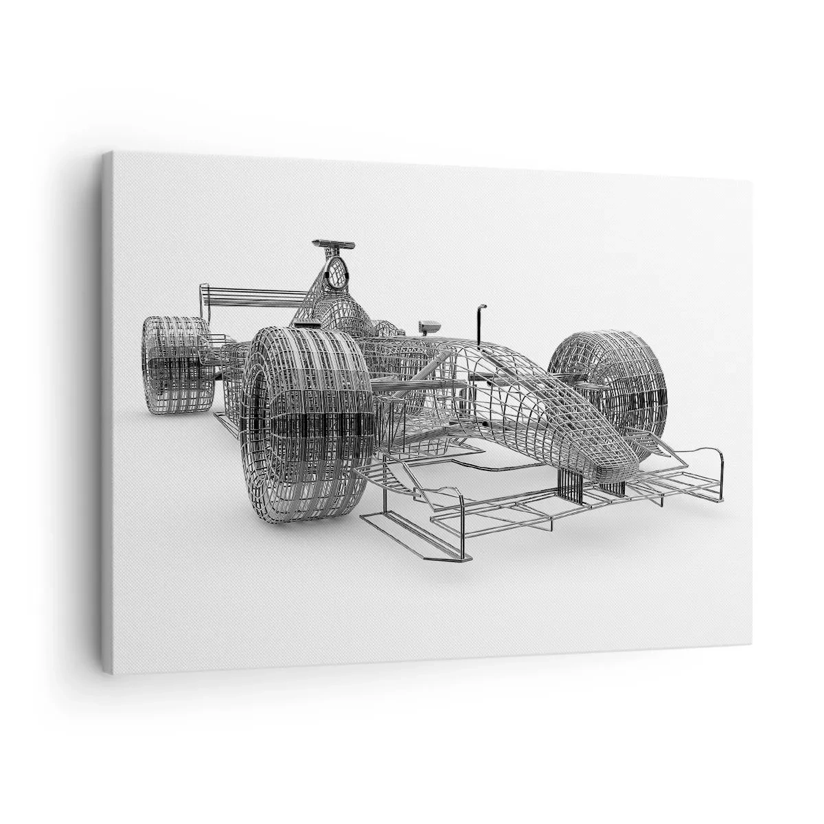 Obraz na plátně - Návrh závodního vozu na světlém pozadí - 70x50cm - Ideální konstrukce - ideje rychlosti - Moderní nástěnná dekorace do obývacího pokoje a ložnice ARTTOR
