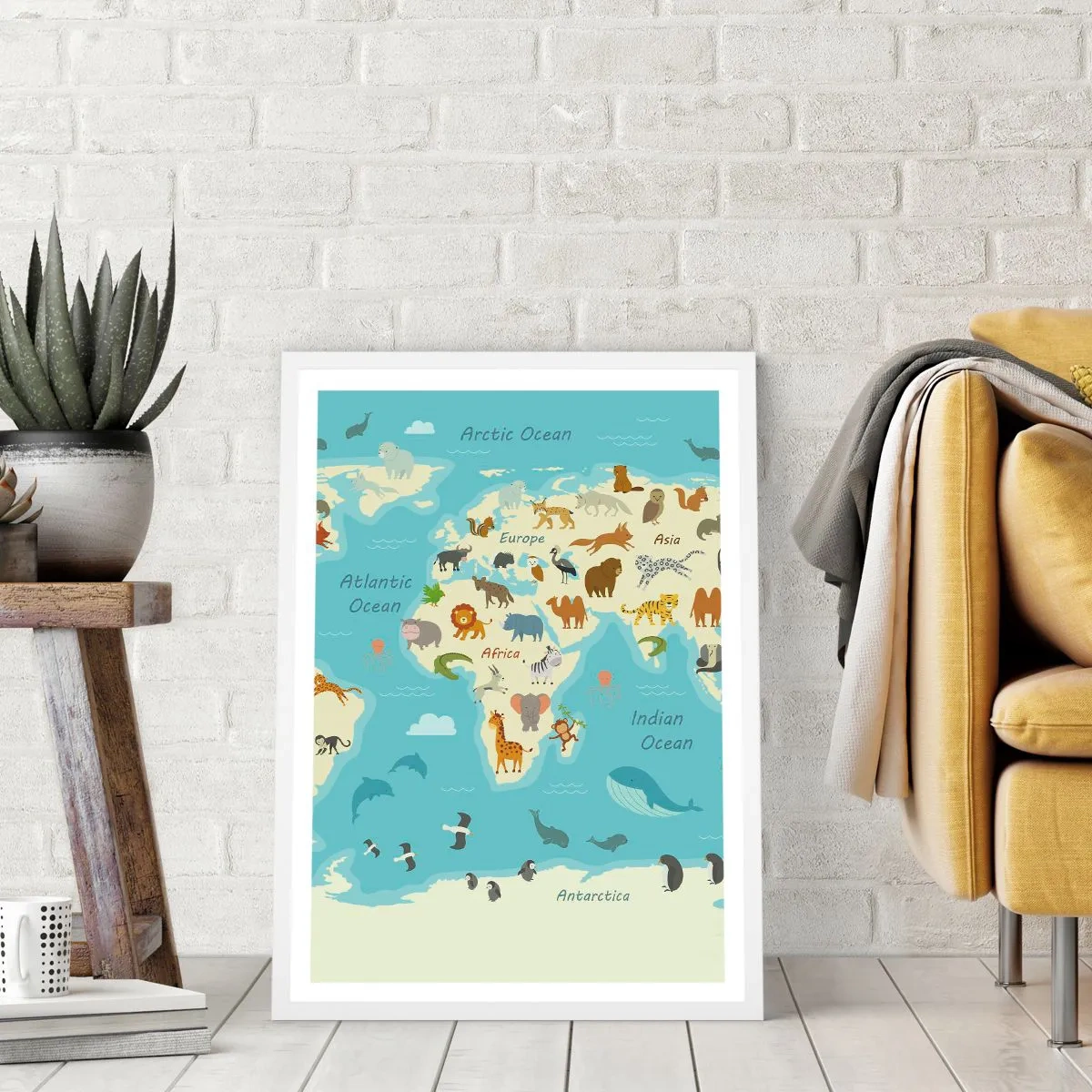 Plakát v bílém rámu - Dobří sousedé - 30x40 cm