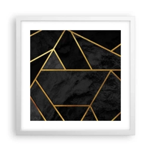 Plakát v bílém rámu - Temnota a světlo - 40x40 cm