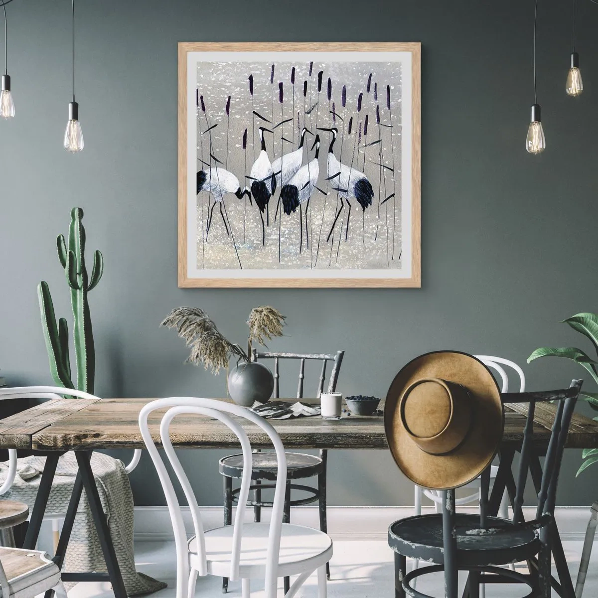 Plakát v rámu světlý dub - Mezi svými - 30x30 cm