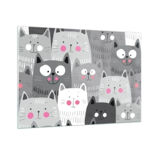 Obraz na skle - Kočičí svět - 100x70 cm