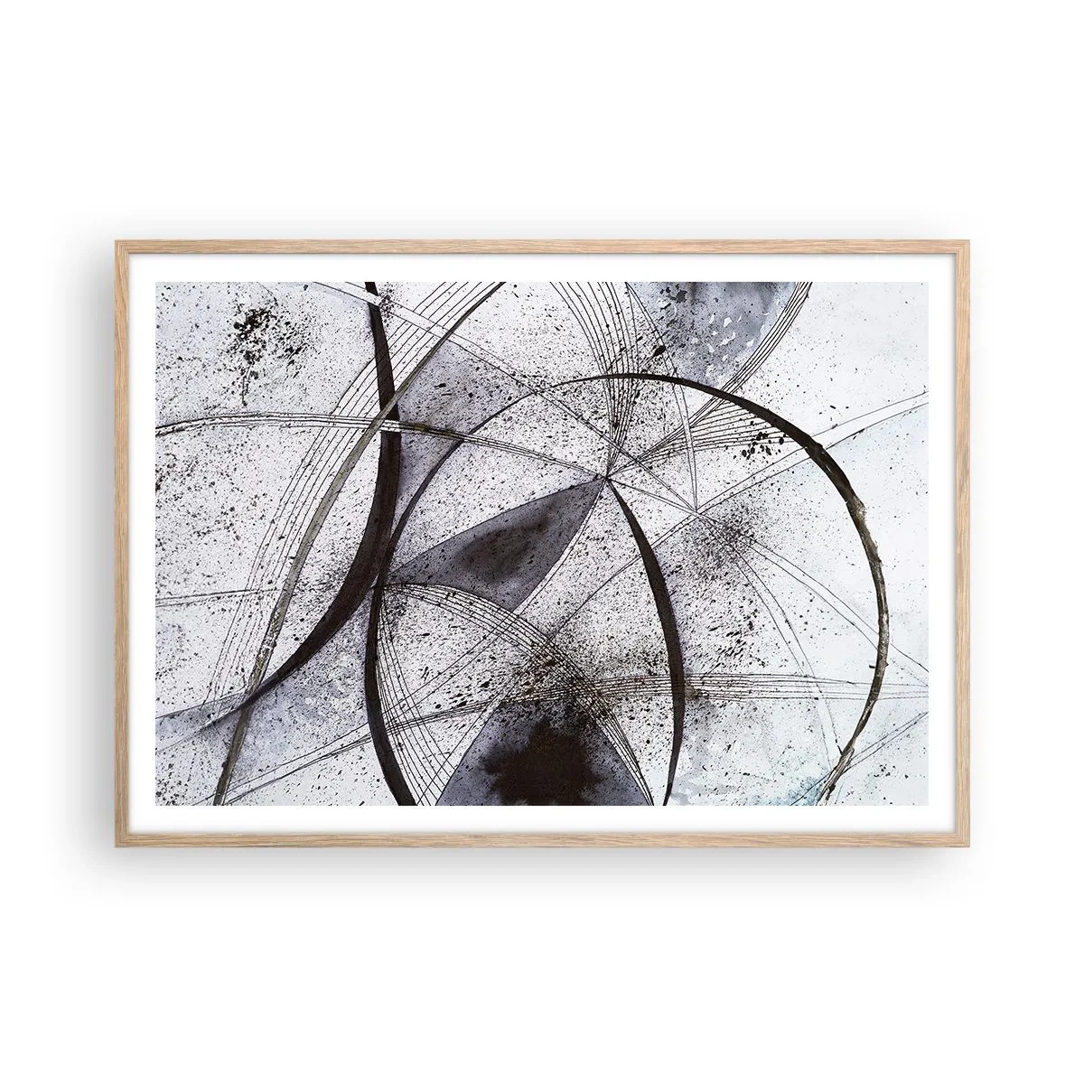 Plakát v rámu světlý dub - Futuristická fantazie - 100x70 cm