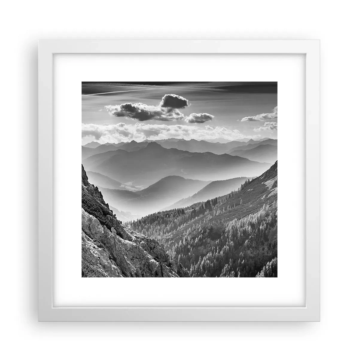 Plakát v bílém rámu - Až k obzoru - 30x30 cm