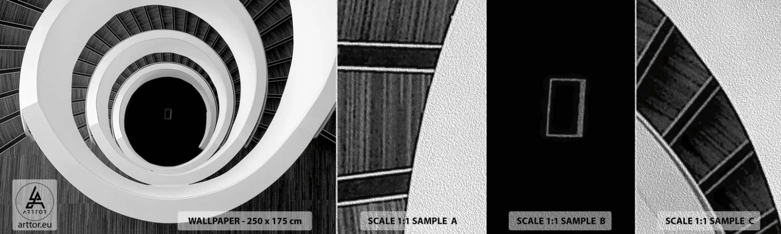 Vzor Fototapety Premium Sand - K podstatě věcí - Kus, Abstrakce, Točité schodiště - 100x30 cm