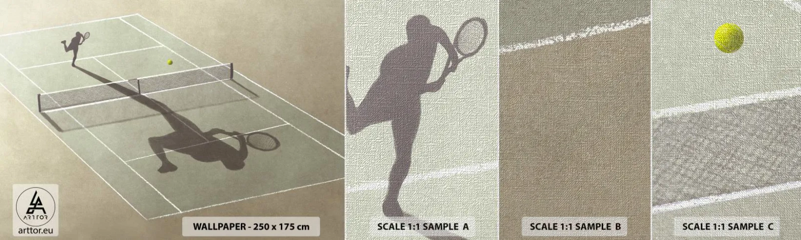 Vzor Fototapety Premium Canvas - Dobývání sama sebe - Tenis, soudy, Sport - 100x30 cm