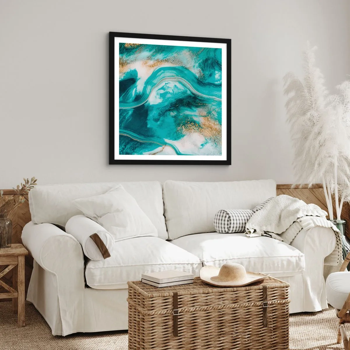 Plakát v černém rámu - Řeka zlata - 50x50 cm