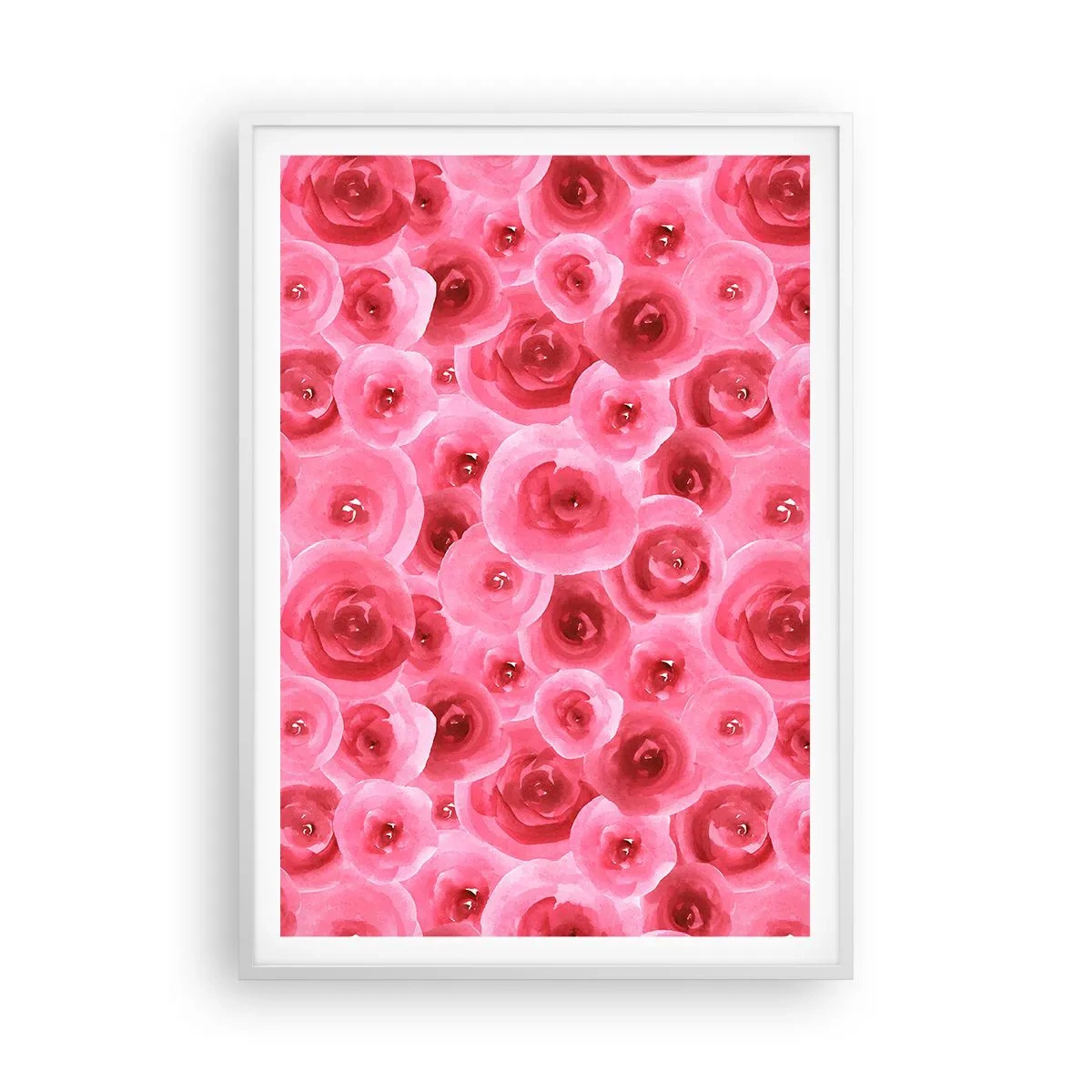 Plakát v bílém rámu - Růže dole i nahoře - 70x100 cm