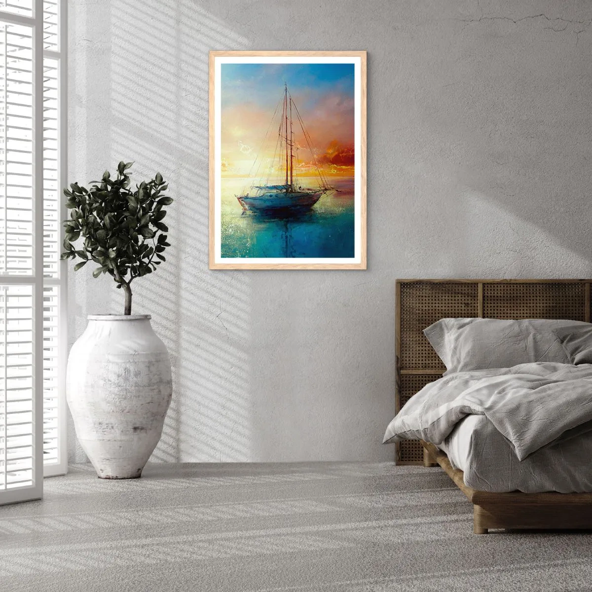 Plakát v rámu světlý dub - Ve zlatém zálivu - 40x50 cm
