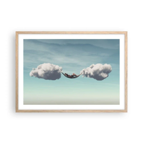 Plakát v rámu světlý dub - Blaženost okamžiku - 70x50 cm