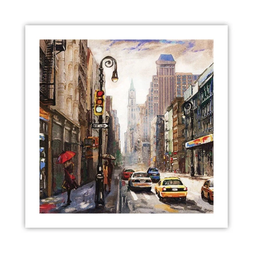 Plakát - New York – barevný i v dešti - 50x50 cm
