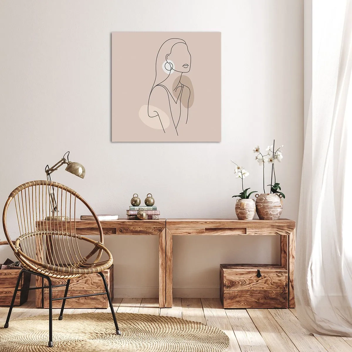 Obraz na plátně - Dívčí ikona - 70x70 cm