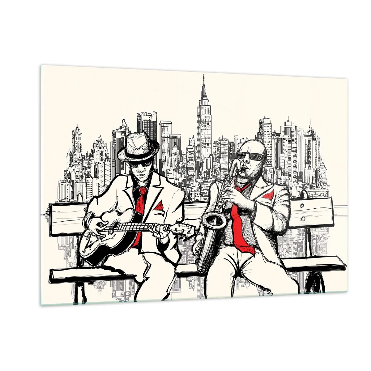 Obraz na skle - Newyorská improvizace - 120x80 cm
