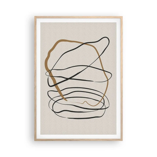 Plakát v rámu světlý dub - Kompozice – tanec ve smyčce - 70x100 cm