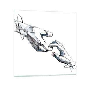 Obraz na skle - Dobré gesto - 30x30 cm