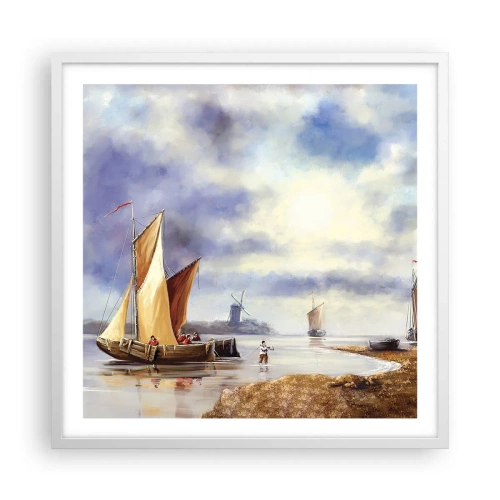 Plakát v bílém rámu - Návrat námořníků - 60x60 cm